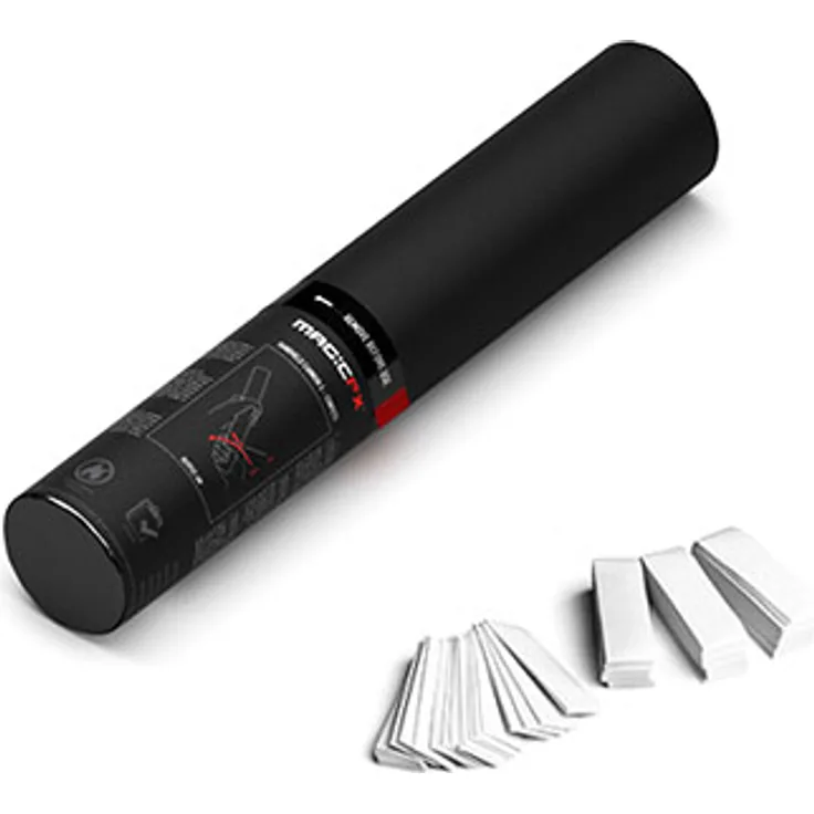 Magic FX Handbetriebene Konfettikanone S 28cm - Weiß