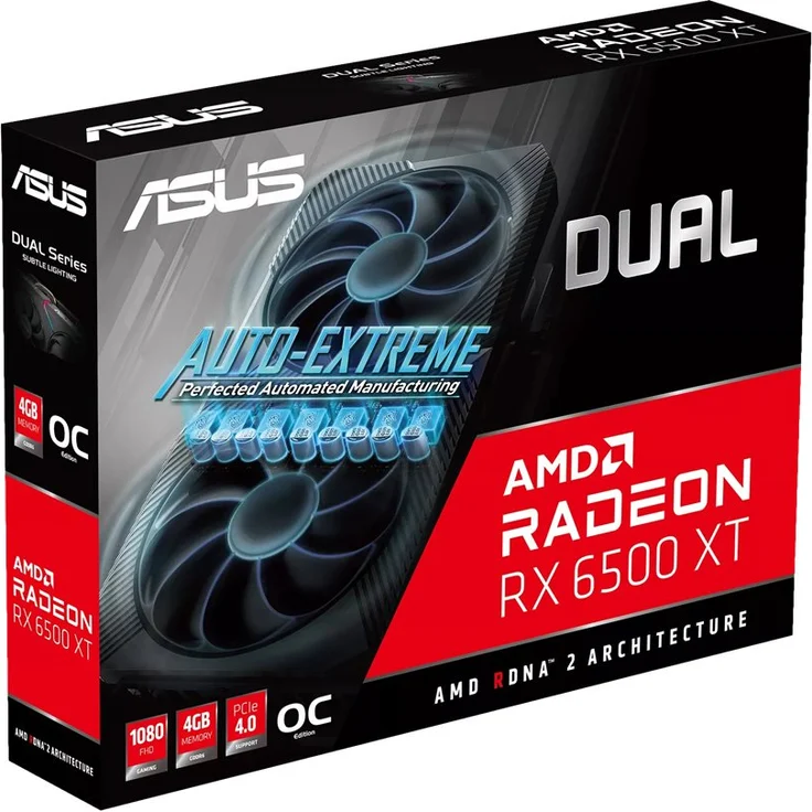 ASUS Radeon RX 6500 XT Dual OC, DUAL-RX6500XT-O4G, 4GB GDDR6, HDMI, DP (90YV0HA1-M0NA00) – Bild 2