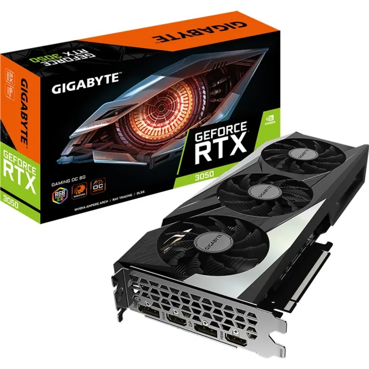 GIGABYTE GeForce RTX 3050 Gaming OC 8G, 8GB GDDR6, 2x HDMI, 2x DP (GV-N3050GAMING OC-8GD)