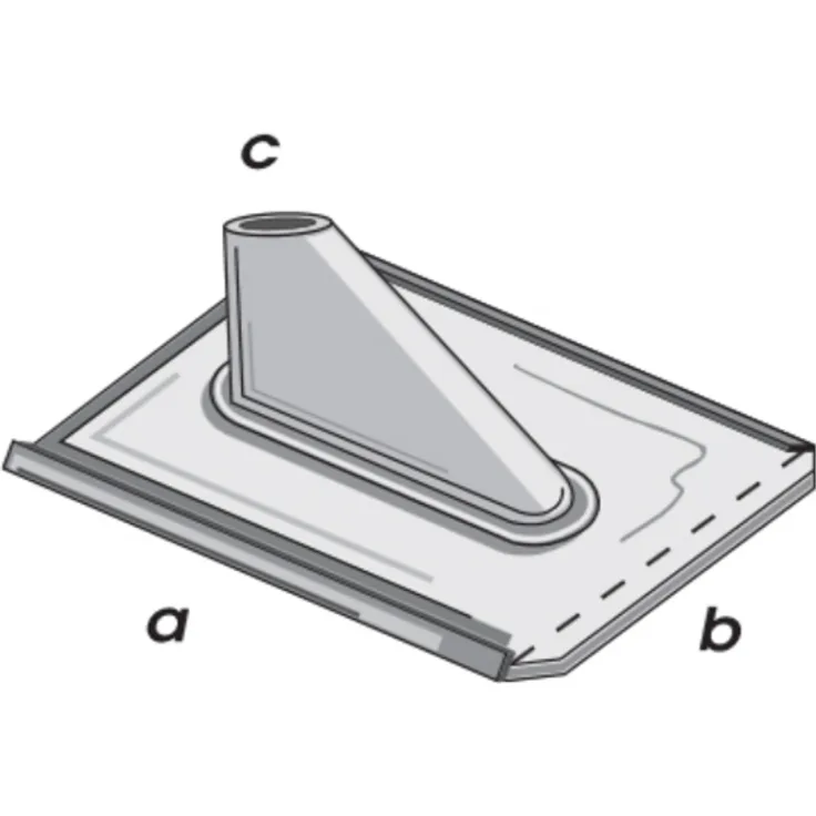 BBZ60 - Bleiblechziegel mit Zinkblechstutzen, 410x410 mm, 60 mm Durchmesser