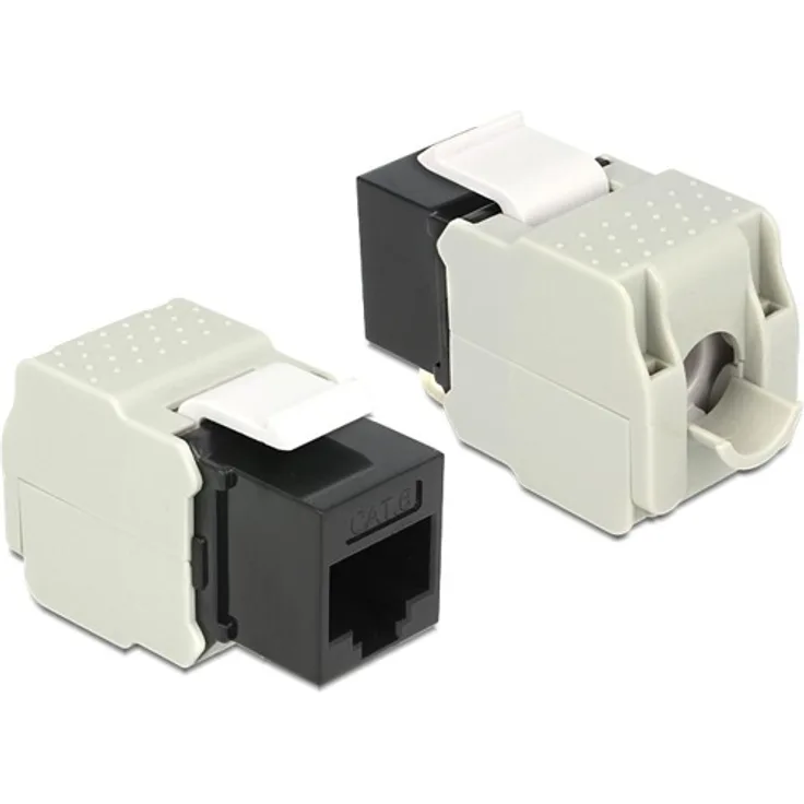 86340 - Keystone-Modul RJ45-Buchse > LSA Cat.6 UTP schwarz