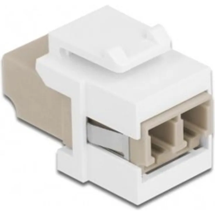 86347 - Keystone Modul - LC Duplex Buchse zu LC Duplex Buchse, beige/ weiß
