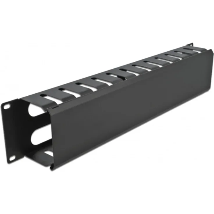 66553 - 19 Kabelmanagement Rangierpanel mit 4 Öffnungen 2 HE schwarz