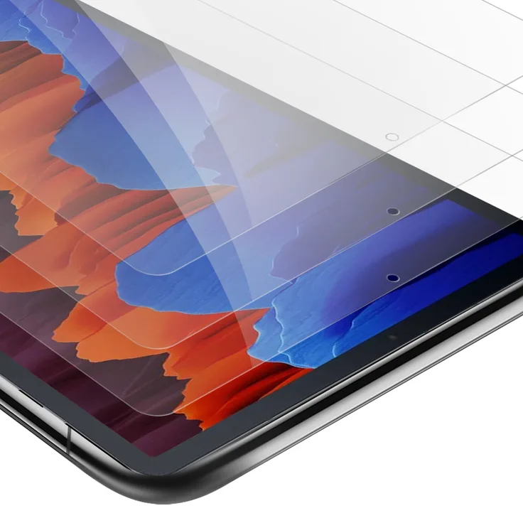 Cadorabo 3x Panzer Folie für Samsung Galaxy Tab S7 (11 Zoll) in KRISTALL, klar - 3er Pack Gehärtetes (Tempered) Display-Schutzglas in 9H Härte mit 3D Touch Kompatibilität