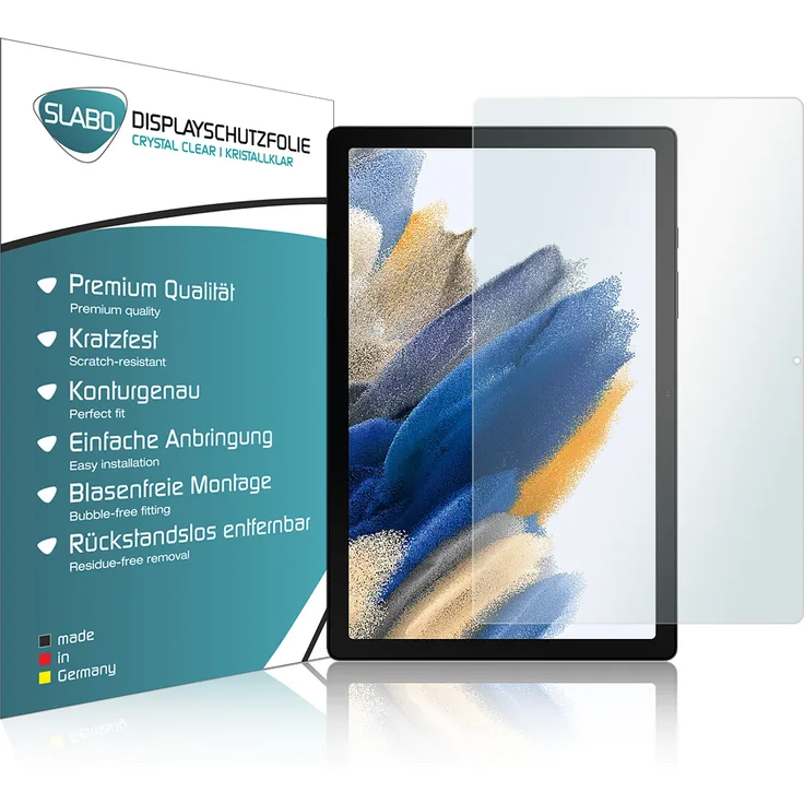 2x Slabo Displayschutzfolie für Samsung Galaxy Tab A8 10.5-'-' 2021 (LTE | WiFi), klar -'-'Crystal Clear-'-' Displayfolie Schutzfolie Folie