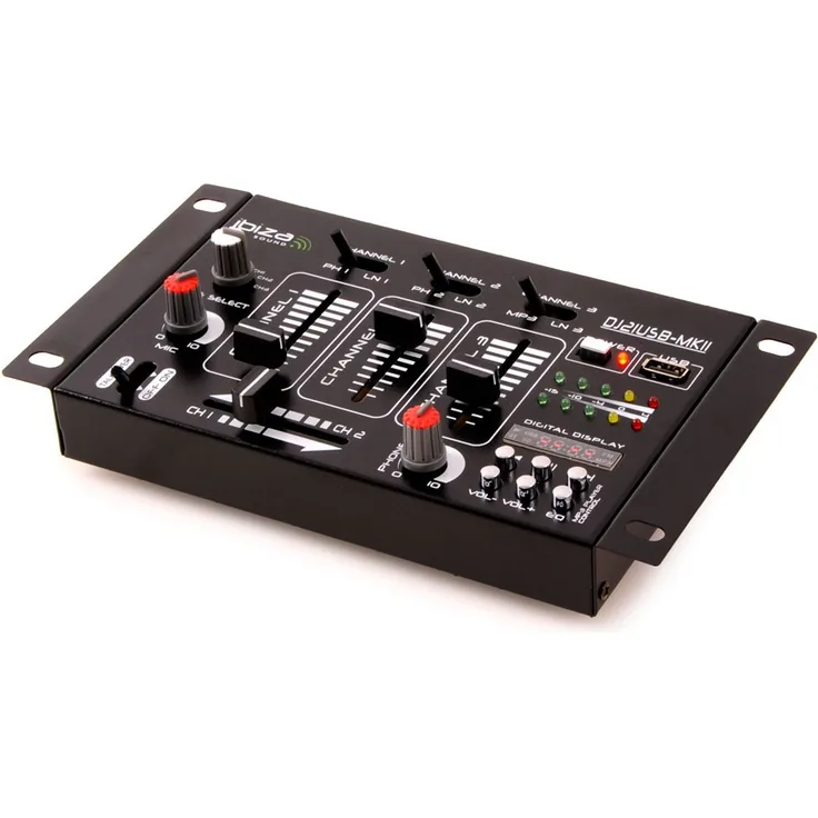 Mischpult, 4-Kanal, USB, Chinch, Equalizer