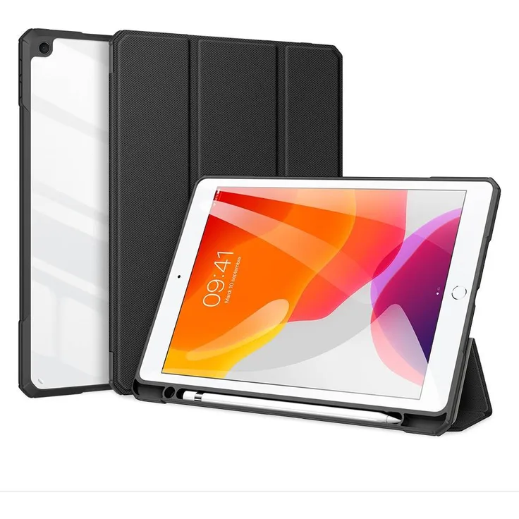 Dux Ducis Toby Eco-Leather Tablet-Ledertasche für iPad 10.2'', Schwarz 