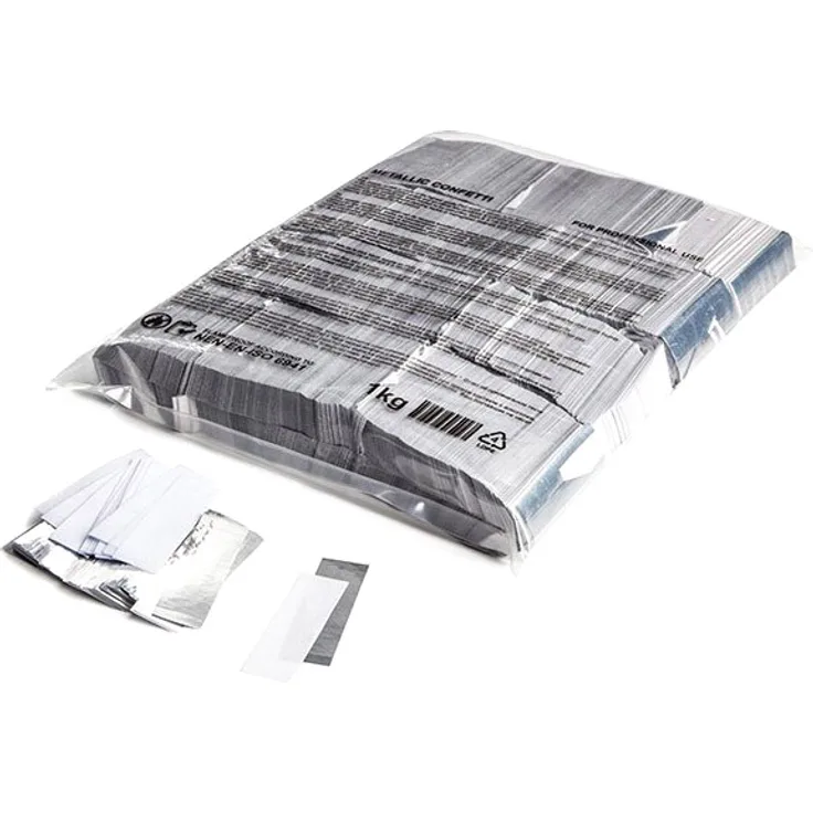 Magic FX Slowfall Konfetti Rechteckig 55x17mm - Weiß+Silber 1kg