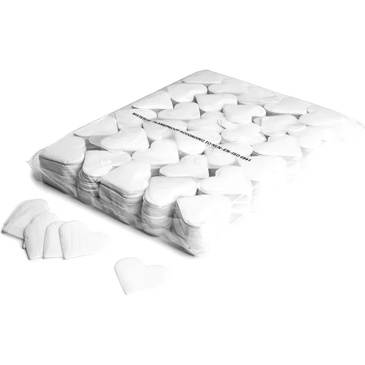Magic FX Slowfall Konfetti Herzförmig 55mm - Weiß 1kg