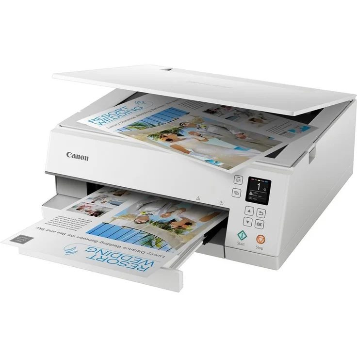 Canon PIXMA TS6351a Tintenstrahldrucker Multifunktionsgerät DIN A4 (Scanner, Kopierer, Fotodrucker, OLED, 4.800 x 1.200 dpi, USB, WLAN, AirPrint, 5 Tinten, Duplexdruck, 2 Papierzuführungen), weiß – Bild 5