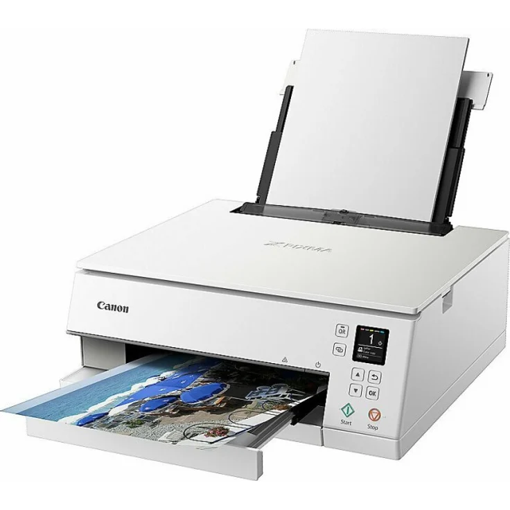 Canon PIXMA TS6351a Tintenstrahldrucker Multifunktionsgerät DIN A4 (Scanner, Kopierer, Fotodrucker, OLED, 4.800 x 1.200 dpi, USB, WLAN, AirPrint, 5 Tinten, Duplexdruck, 2 Papierzuführungen), weiß – Bild 3