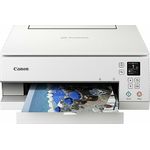 Canon PIXMA TS6351a Tintenstrahldrucker Multifunktionsgerät DIN A4 (Scanner, Kopierer, Fotodrucker, OLED, 4.800 x 1.200 dpi, USB, WLAN, AirPrint, 5 Tinten, Duplexdruck, 2 Papierzuführungen), weiß