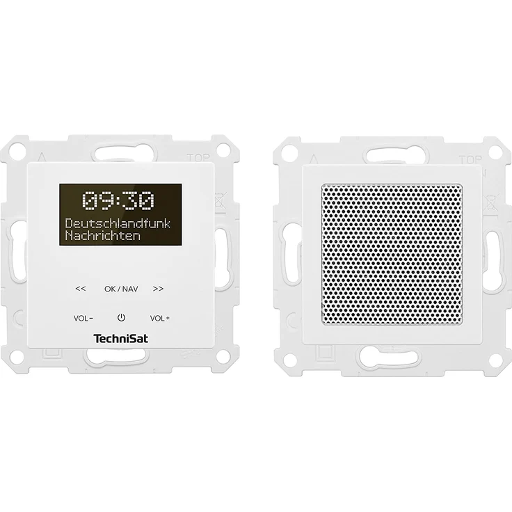 TechniSat DIGITRADIO UP 55 - DAB+ Unterputzradio für die flexible Montage (DAB, UKW, Bluetooth-Empfang, dimmbares OLED-Display, Weck- und Sleeptimer, 2 Watt, Made in Germany) Frontcover RAL 9016, weiß – Bild 1