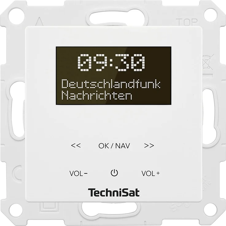 TechniSat DIGITRADIO UP 55 - DAB+ Unterputzradio für die flexible Montage (DAB, UKW, Bluetooth-Empfang, dimmbares OLED-Display, Weck- und Sleeptimer, 2 Watt, Made in Germany) Frontcover RAL 9016, weiß – Bild 4