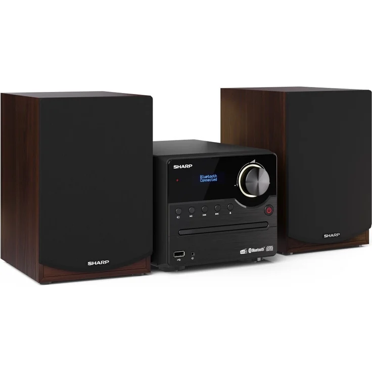 SHARP XL-B517D (BR) Stereo-Soundsystem (45 Watt, digitales Radio mit DAB+ und FM-Tuner, Bluetooth), braun – Bild 1
