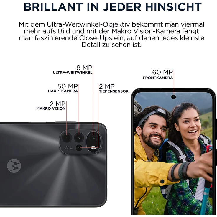Motorola Moto G22 Smartphone 16,76cm (6,5 Zoll) IPS-Display, 64GB interner Speicher, 4GB RAM, Dual-SIM, Android 12, Cosmic Black – Bild 3