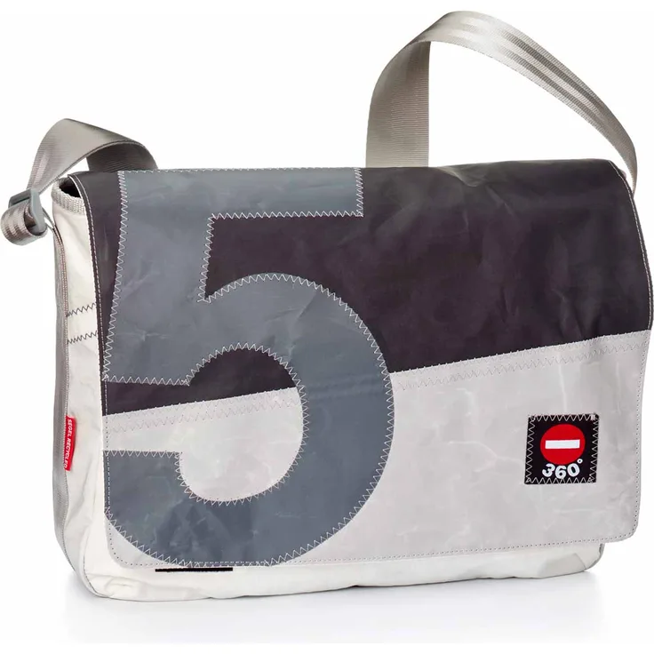 360 Grad Laptoptasche 15 Zoll , Messenger-Bag, Barkasse Klappe schwarz Zahl grau Umhängetasche