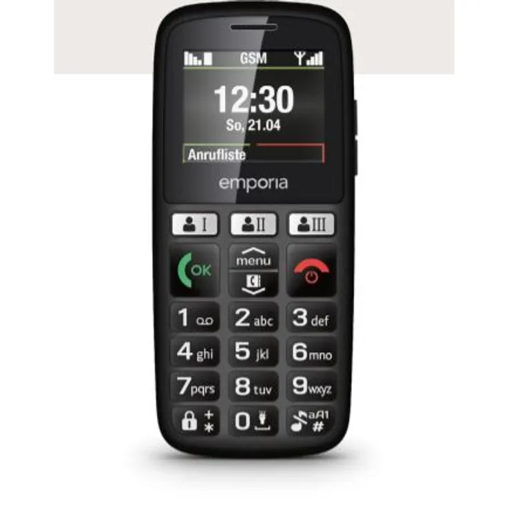 Emporia Happy Block-Handy 3,38cm (1,33 Zoll) Display, Single-SIM, Schwarz