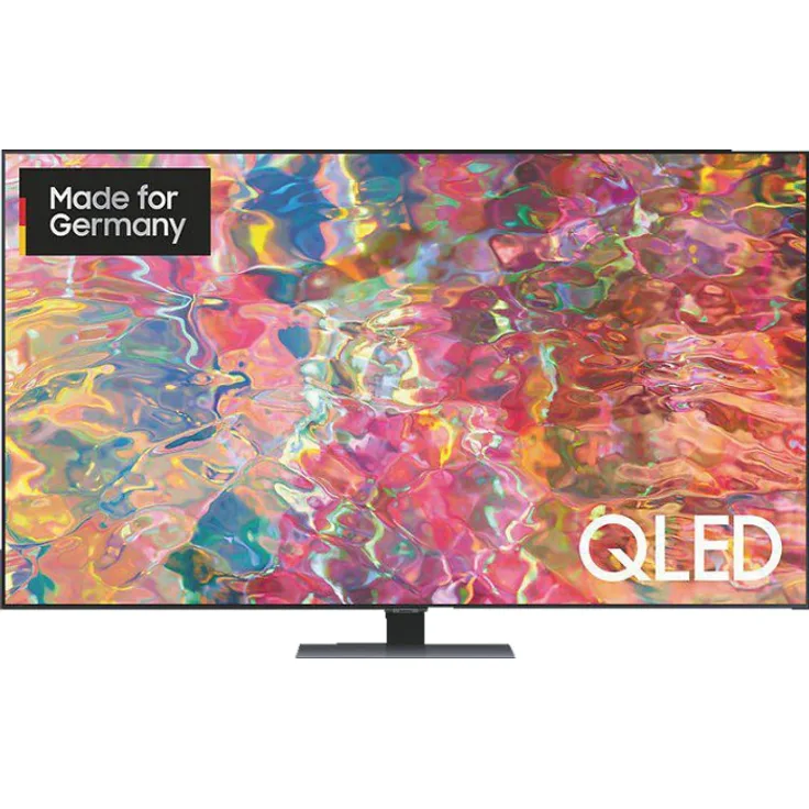 Samsung GQ85Q80BAT 214 cm (85 Zoll) QLED Smart TV (Ultra HD, HDR, Edge LED) Twin-HD-Triple-Tuner (Sat, Antenne, Kabel) Modelljahr 2022 Energieklasse G (DE-Modell)