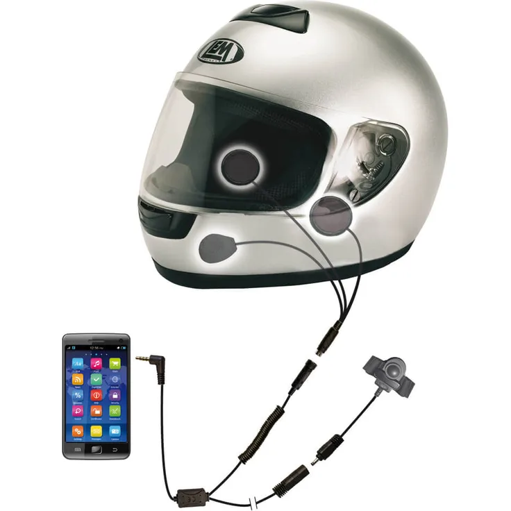 Albrecht SHS 300i Motorradhelm Stereo Headset mit Mikrofon und Sendetaste Schwarz
