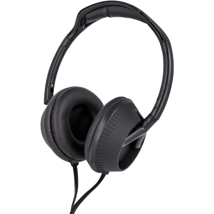 Forever Headset Schwarz Head Set Kophörer Ohrhörer mit Kabel AUX Anschluss integriertem Mikrofon Rufannahme Taste Sport