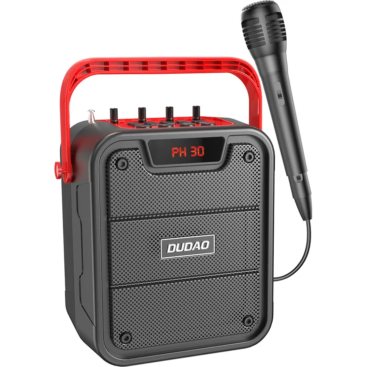 Dudao Wireless Bluetooth 5.0 Lautsprecher 10W 4800mAh Mikrofon Karaoke System Schwarz