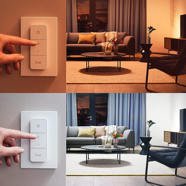 Philips Hue White & Color Ambiance E27 2er Starter-Set + Bridge + Dimmer Switch, warmweiß (929002468805) – Bild 6