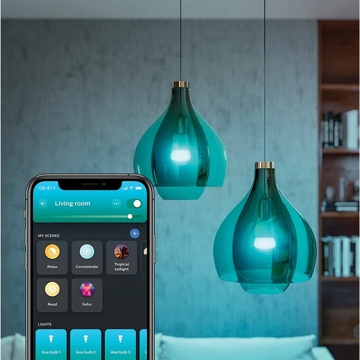 Philips Hue White & Color Ambiance E27 2er Starter-Set + Bridge + Dimmer Switch, warmweiß (929002468805) – Bild 3
