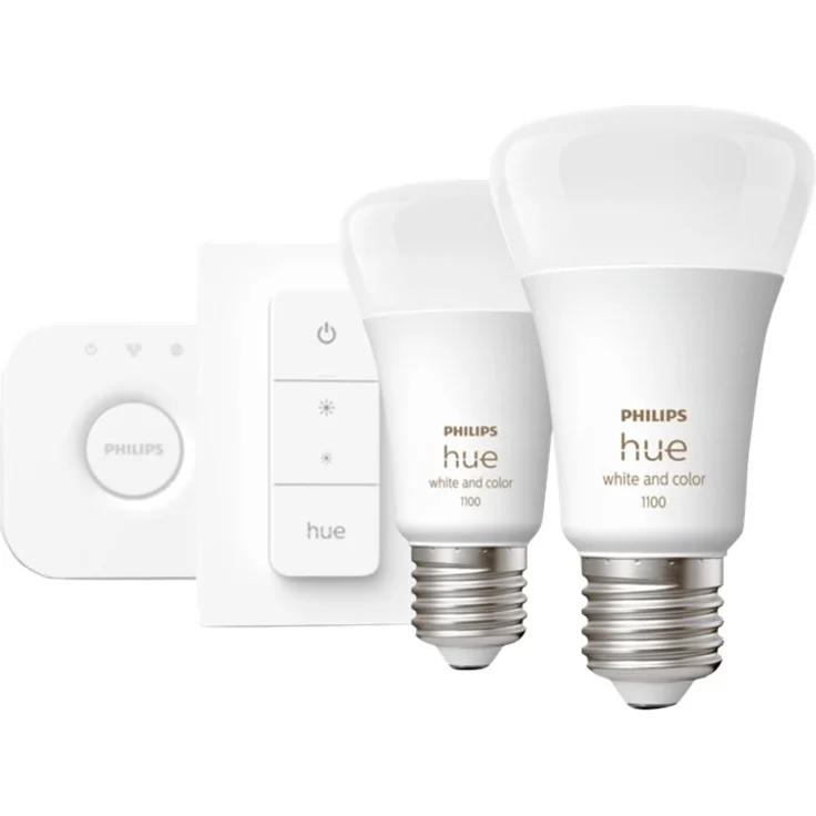 Philips Hue White & Color Ambiance E27 2er Starter-Set + Bridge + Dimmer Switch, warmweiß (929002468805) – Bild 12
