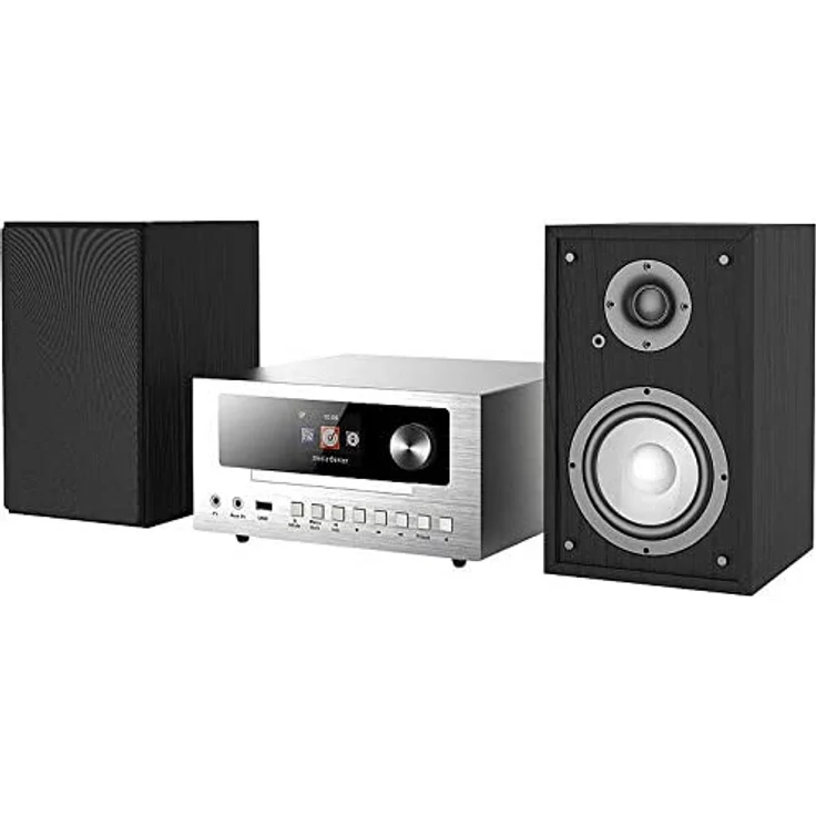 auvisio IRS-500.CD Micro-Stereoanlage mit Webradio, DAB+, FM, CD, Bluetooth, USB, 100 W, schwarz, silber – Bild 4