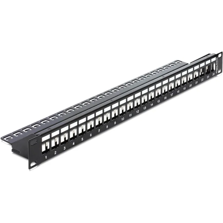 43277 - 19 Keystone Patchpanel 24 Port schwarz