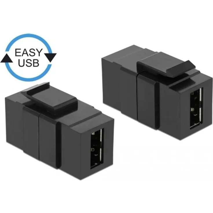 86368 - Keystone Modul EASY-USB 2.0 A Buchse > EASY-USB 2.0 A Buchse schwarz