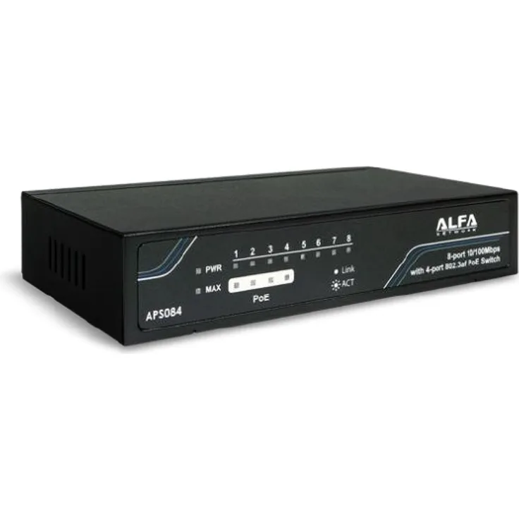 APS084 - Desktop Ethernet Switch, 8-Port 10/100 Mbps mit 4-Port PoE