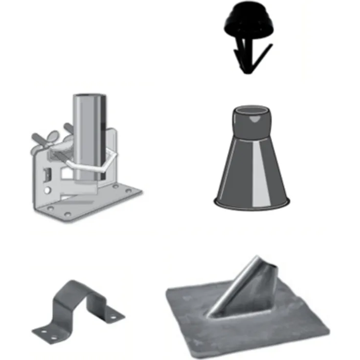 MAZ60 - Masthalterungsset mit Bleiblechziegel, für 60 mm Mastdurchmesser