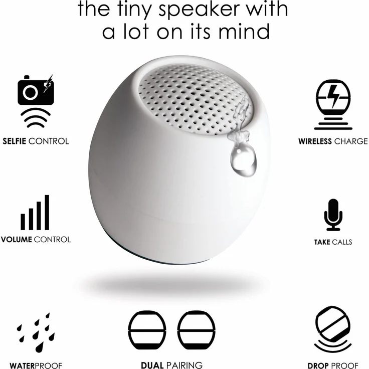 Boompods Zero Bluetooth Lautsprecher Freisprechfunktion, stoßfest, Wasserfest Weiß – Bild 3