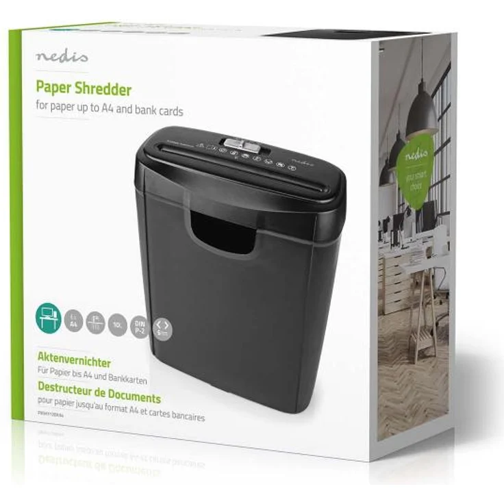 Nedis Aktenvernichter - 6x A4-Seiten - 10 l - Sicherheitsnorm: DIN 2 - 190 W - Schwarz – Bild 10