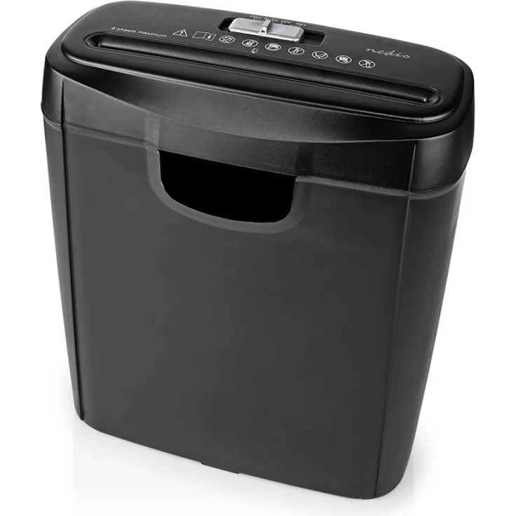 Nedis Aktenvernichter - 6x A4-Seiten - 10 l - Sicherheitsnorm: DIN 2 - 190 W - Schwarz – Bild 1