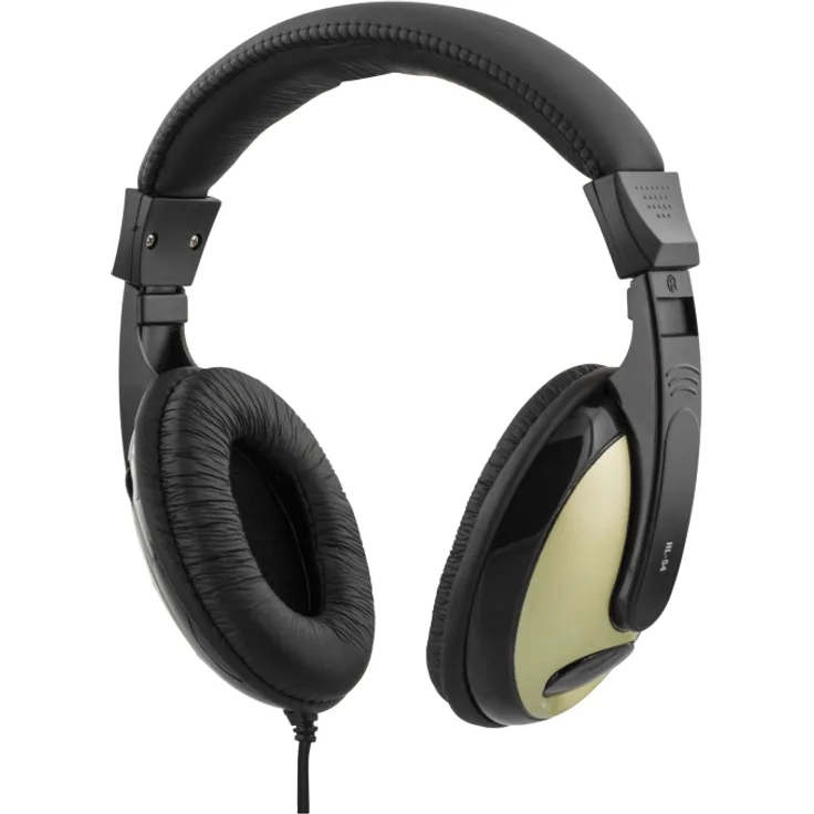 Deltaco HL-54 Kopfhörer Kopfband Musik Schwarz Silber Drehregler 2 5 m