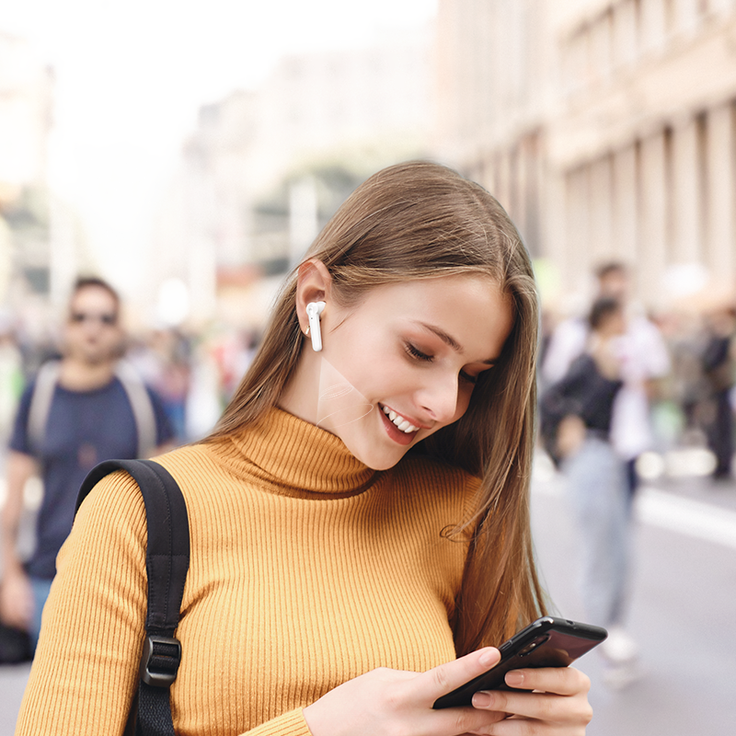 Ugreen HiTune T2 ENC i ausis idedamos vandeniui atsparios belaides Bluetooth 5.0 ausines baltos (WS105) – Bild 4