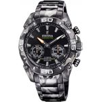 Festina Connected Chronobike F20545/1 Hybrid-Smartwatch Herren, 45,5mm, Edelstahlgehäuse, Edelstahlarmband, Schwarz - Preisvergleich