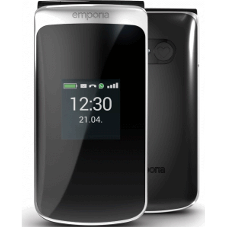 Emporia TOUCHsmart 2.0 Seniorenhandy 8,26cm (3,25 Zoll), 8GB interner Speicher, 1 GB RAM, Schwarz