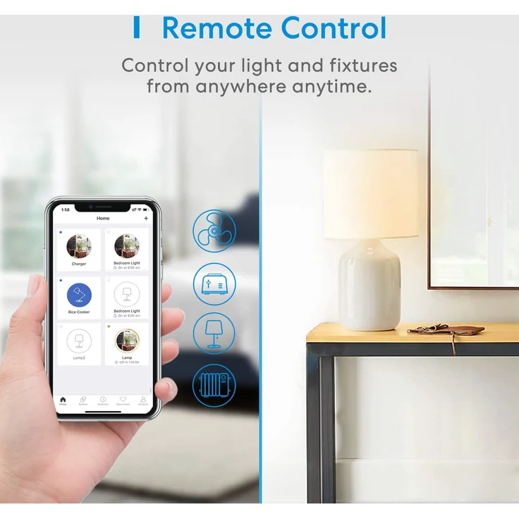 Meross MSS210EU Smarte WLAN Steckdose, funktioniert mit Apple HomeKit, kompatibel mit Apple Siri, Amazon Alexa, Google Assistant und SmartThings, kein Hub erforderlich, 16 A, 2,4 GHz – Bild 3