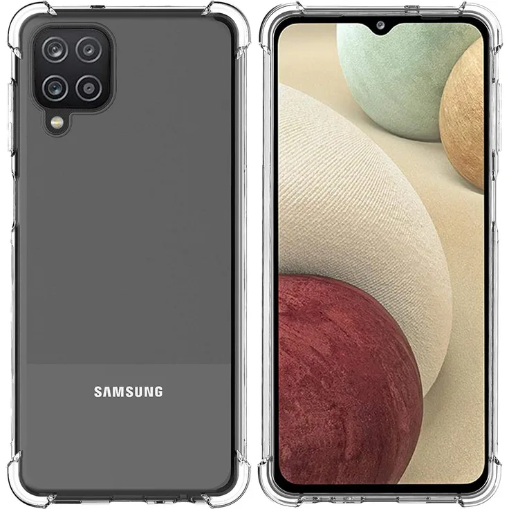 CoolGadget Hülle für Samsung Galaxy A12/M12 Schutzhülle Anti Shock Handy Case Transparent Cover, transparent
