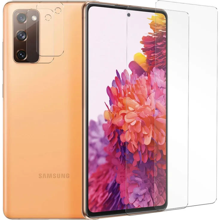 CoolGadget Panzerglas für Samsung Galaxy S20 FE Schutzfolie 2x Kamera Schutzglas Folie 2x Panzerfolie, transparent