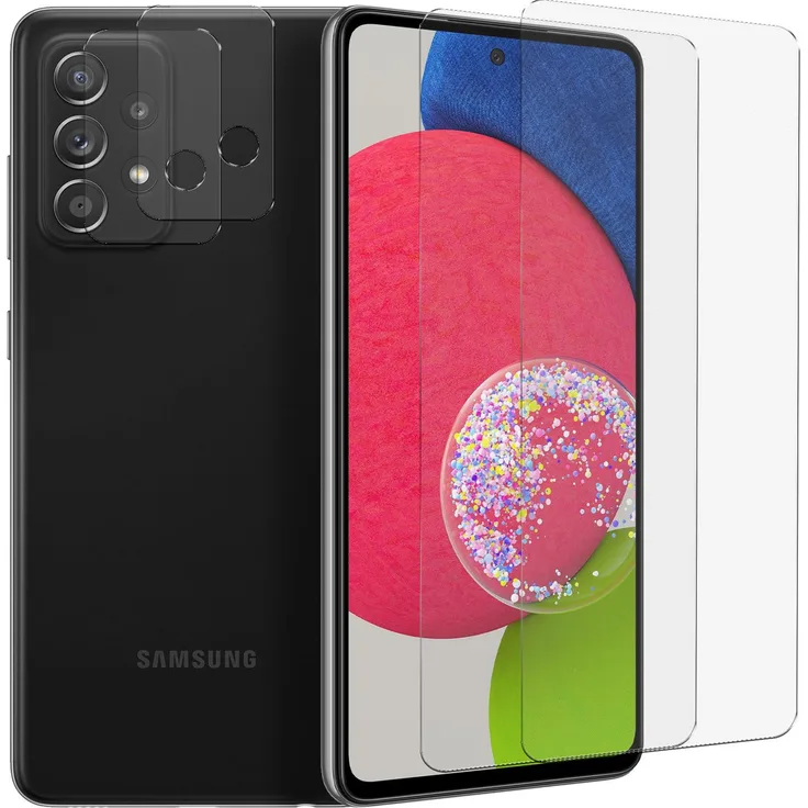 CoolGadget Panzerglas für Samsung Galaxy A52 4G/5G/A52s 5G Schutzfolie 2x Kamera Schutzglas Folie 2x Panzerfolie, transparent