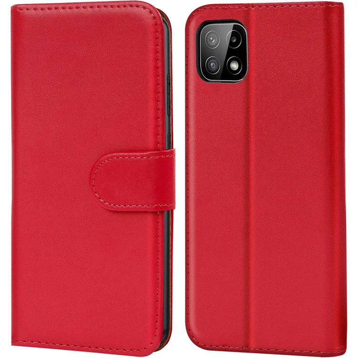 CoolGadget Book Case für Samsung Galaxy A22 5G Hülle Tasche Flip Cover Handy Schutz Hülle, rot