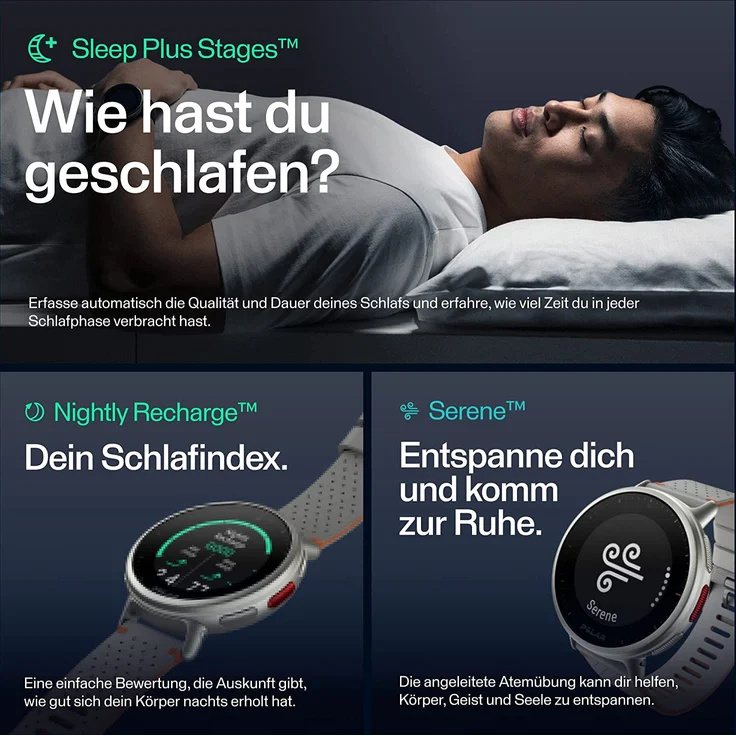 Polar Vantage V2 SHIFT Edition Smartwatch Unisex, M/L, Leder- und Fluorelastomer-Armband, Grey/Orange – Bild 6