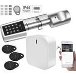 VisorTech ZigBee Türschloss, Tür-Schließzylinder mit Steuereinheit für ZigBee und Smart-Home-App (ZigBee Schloss)