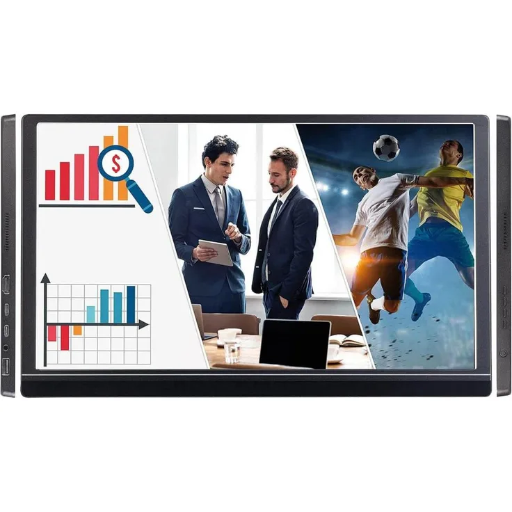 auvisio EZM-210 (ZX-5076-675) + WLAN-Stick - Tragbarer Monitor, Full-HD, IPS, 15,6 Zoll
