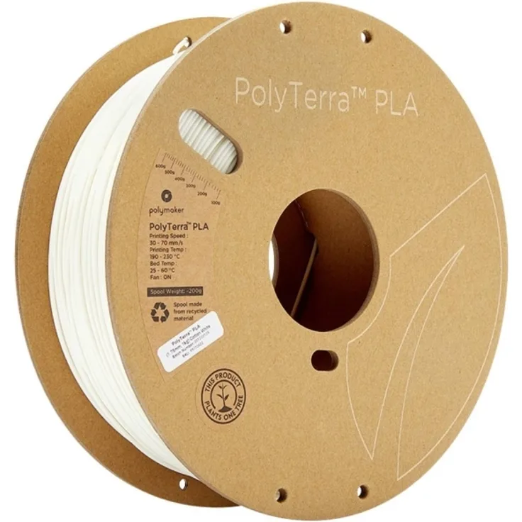 Polymaker 70822 PolyTerra PLA Filament PLA-plast 1.75 mm 1000 g Hvid (mat) 1 stk